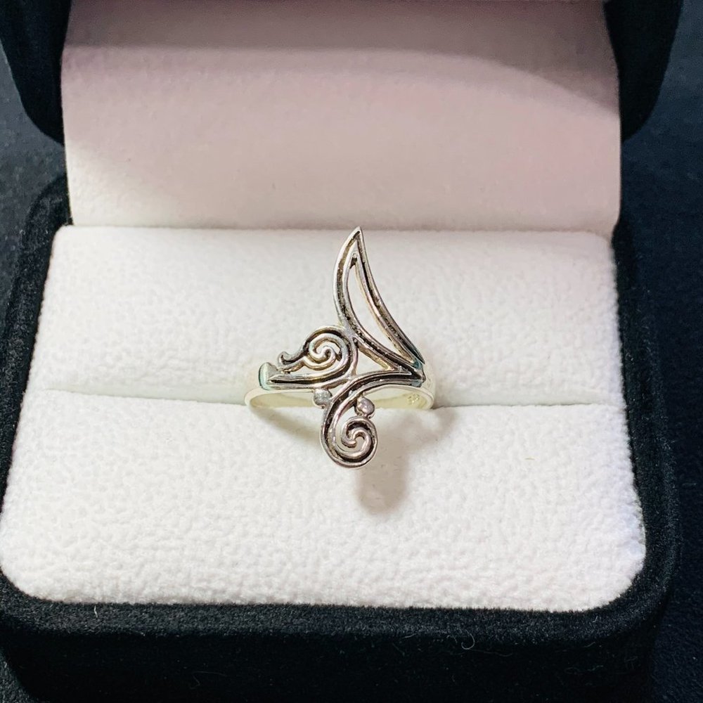 Y2K Vintage 90s 925 Sterling Silver Tribal Ring